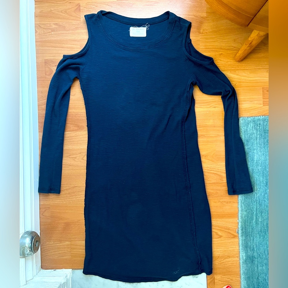 Sol Angeles cold shoulder navy dress